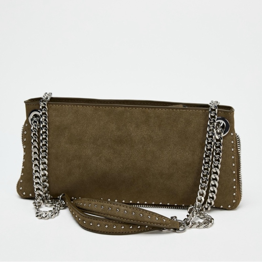 Stylish khaki Chain Shoulder Bag